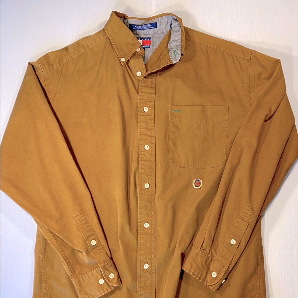 Vintage Tommy Brown Long Sleeve Button Down